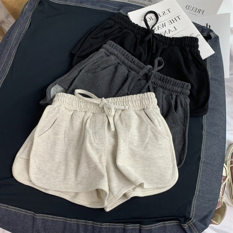 Summer Loose Shorts Women Fashion Casual Fitness Shorts Ladies Grey