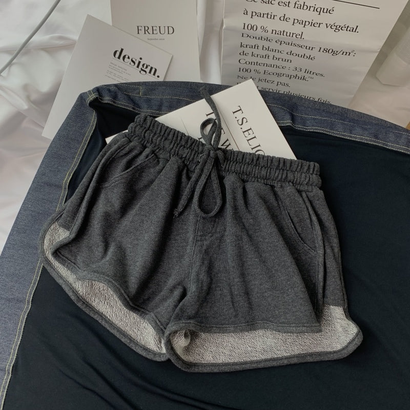 Summer Loose Shorts Women Fashion Casual Fitness Shorts Ladies Grey