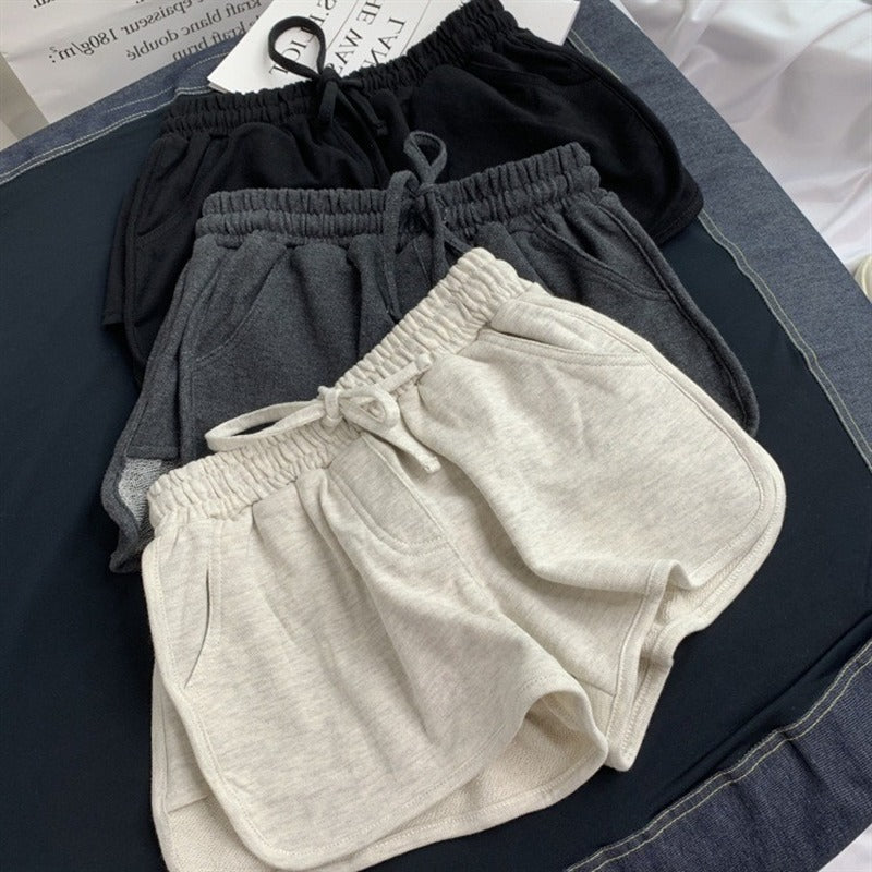 Summer Loose Shorts Women Fashion Casual Fitness Shorts Ladies Grey