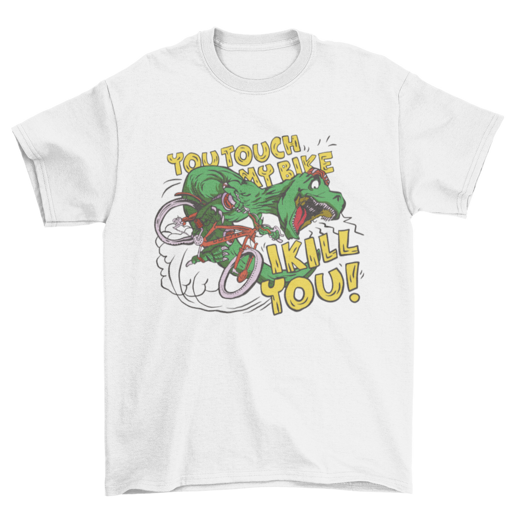 Mad biker t-rex t-shirt design