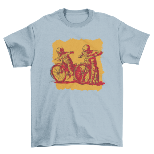 People in race bikes t-shirt design
