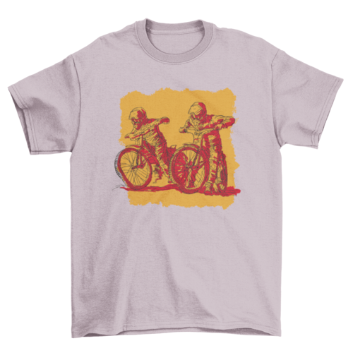 People in race bikes t-shirt design