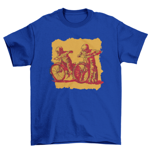 People in race bikes t-shirt design