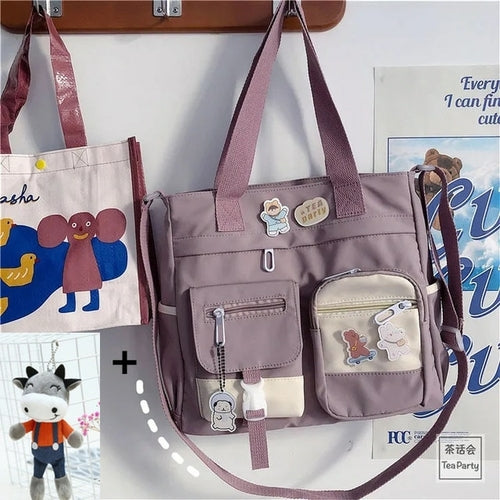Waterproof Canvas Women Handbags Shoulder Bags Nylon Ladies Tote