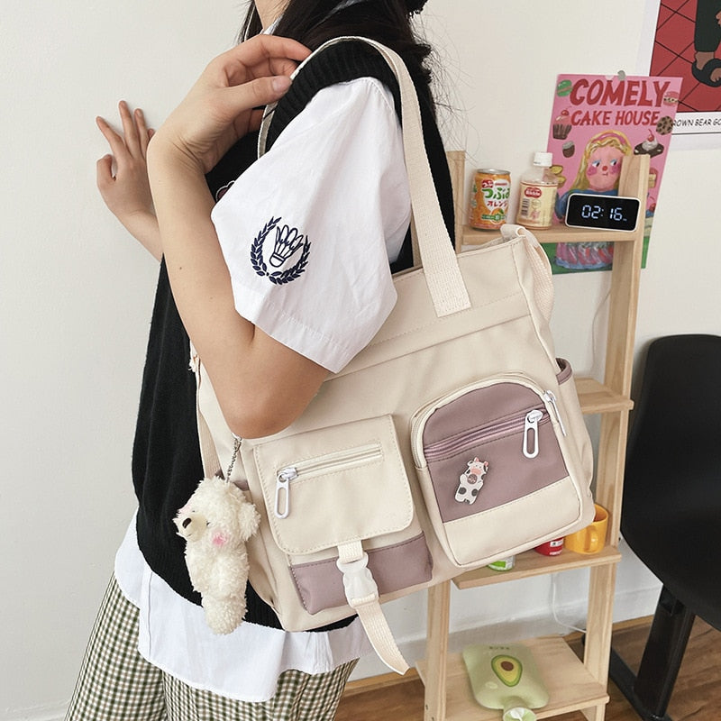 Waterproof Canvas Women Handbags Shoulder Bags Nylon Ladies Tote