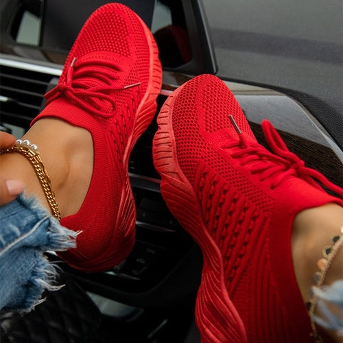 Women Sneakers Breathable Casual Women Sports Shoes Lace Up Ladies