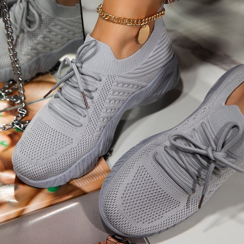 Women Sneakers Breathable Casual Women Sports Shoes Lace Up Ladies