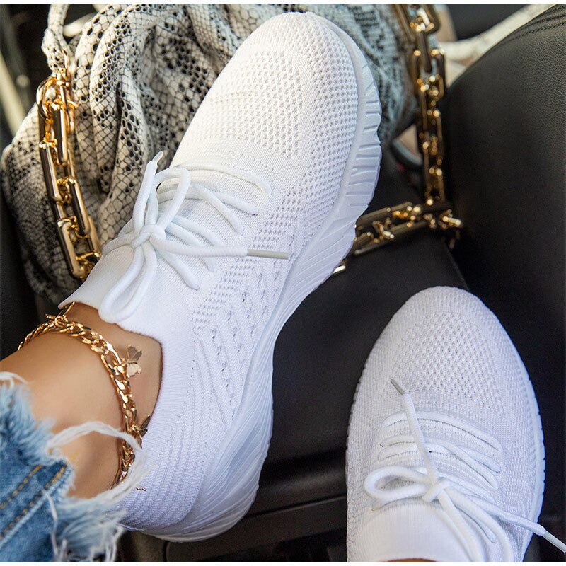 Women Sneakers Breathable Casual Women Sports Shoes Lace Up Ladies