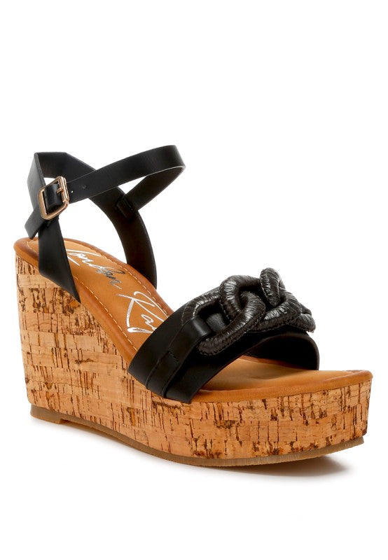 Emelda Cushion Chain Pin Buckle Wedges