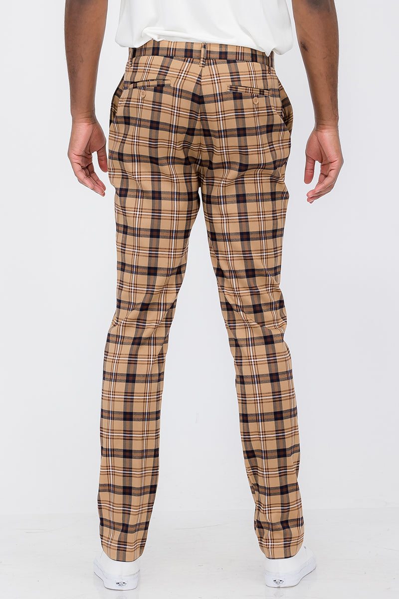 Plaid Slim Fit Trouser Pants SR005