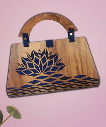 All craft exim Wooden Ladies Purse Decorative Showpiece