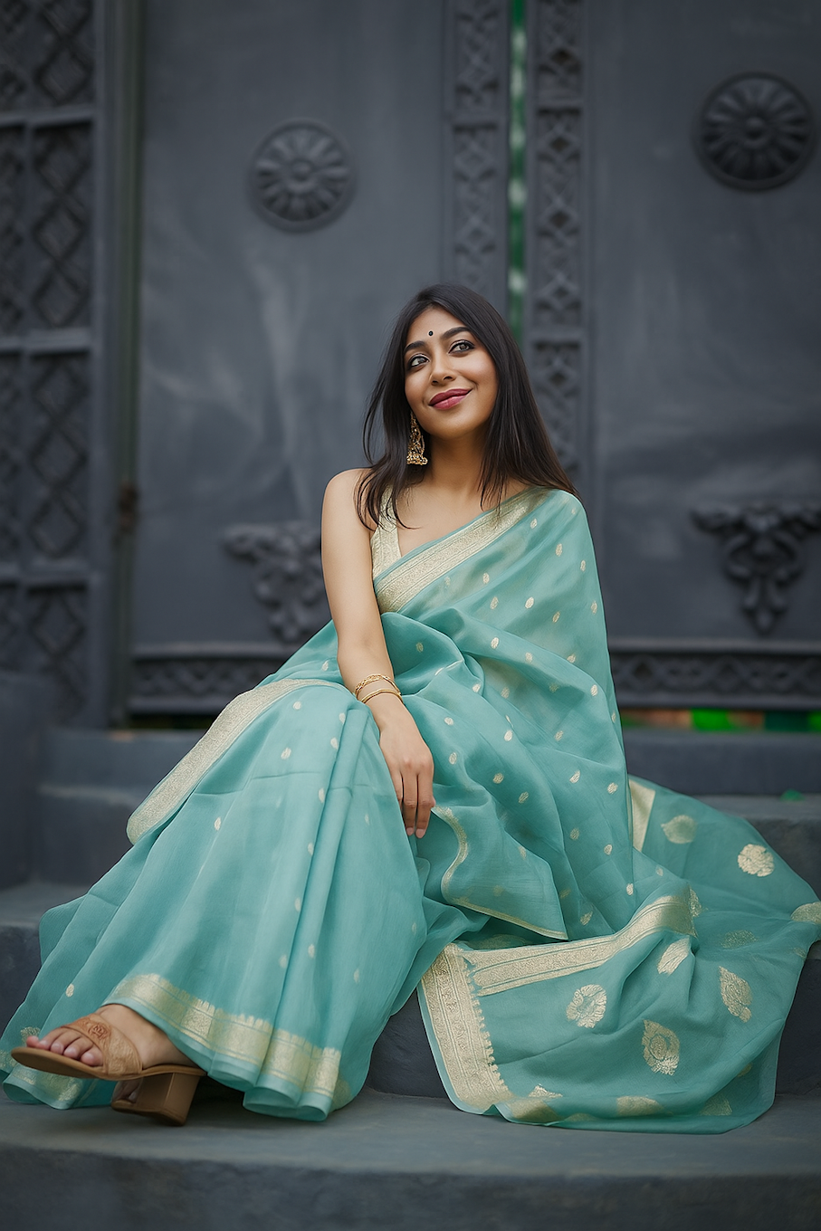 Women's Banarasi Silk Georgette Saree – Soft Lightweight Festive Wear