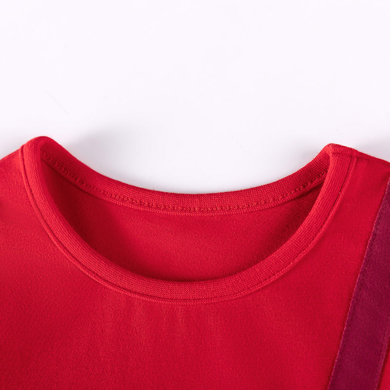 Autumn and Spring Arrival Christmas Cartoon Pattern Striped Long