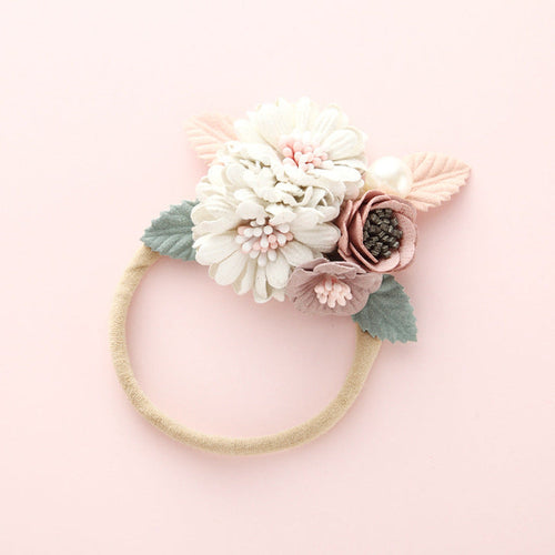 Baby Floral Decoration Design Elastic Hair Rope 2 pcs.