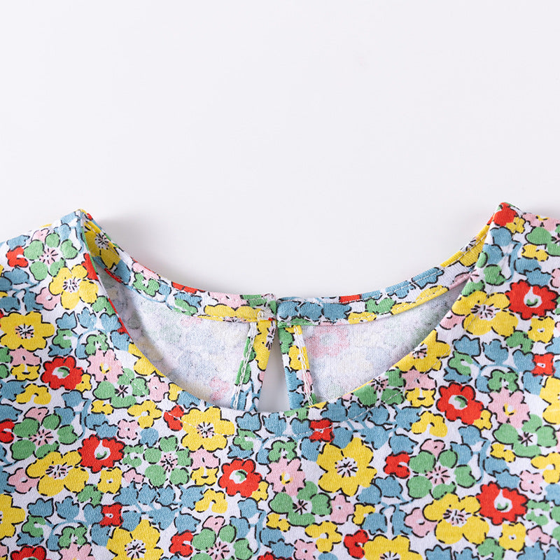 Autumn and Spring Arrival Animals Cartoon and Floral Pattern Long