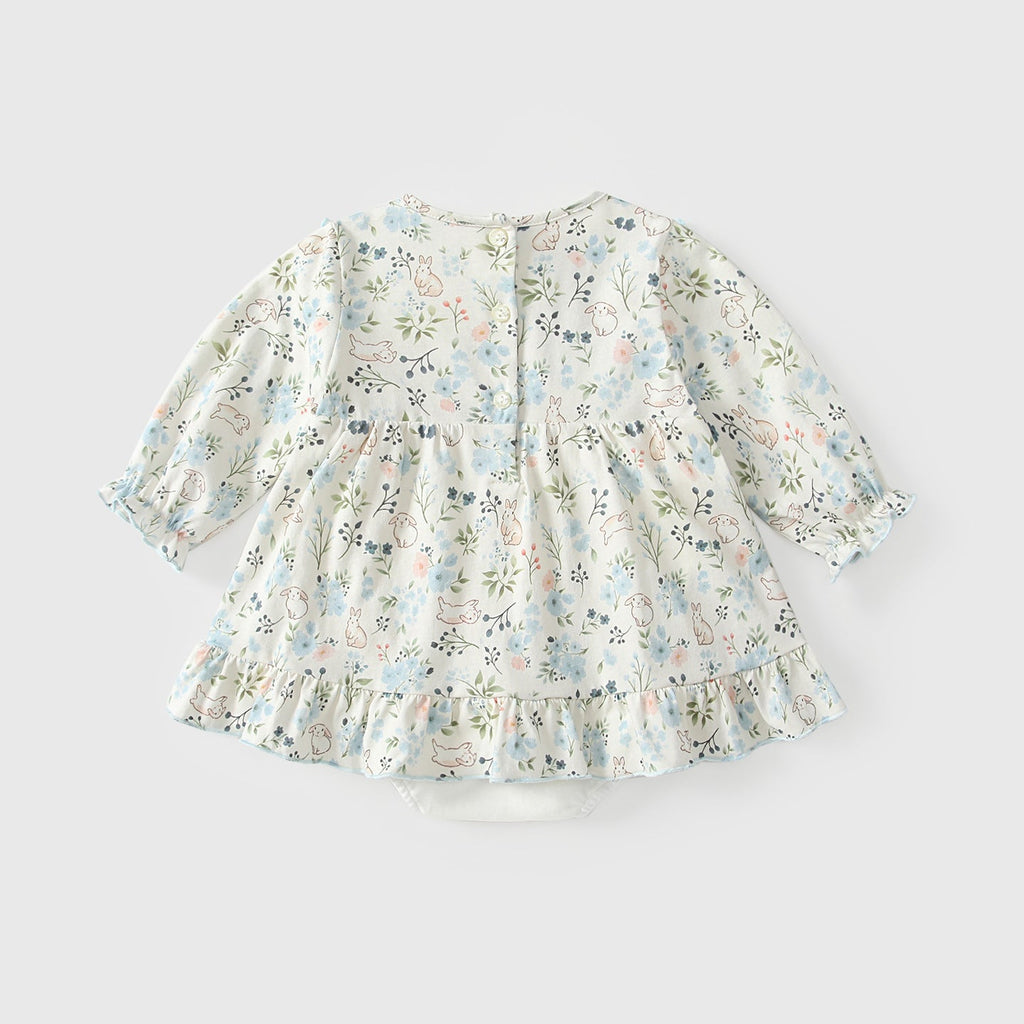 Arrival Autumn Baby Girls Floral Long Sleeves Rabbit Pattern