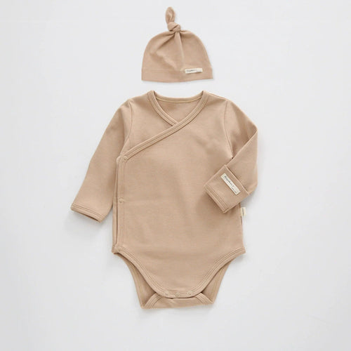 Autumn Arrival Baby Unisex Long Sleeves Cute Solid Color V Neck