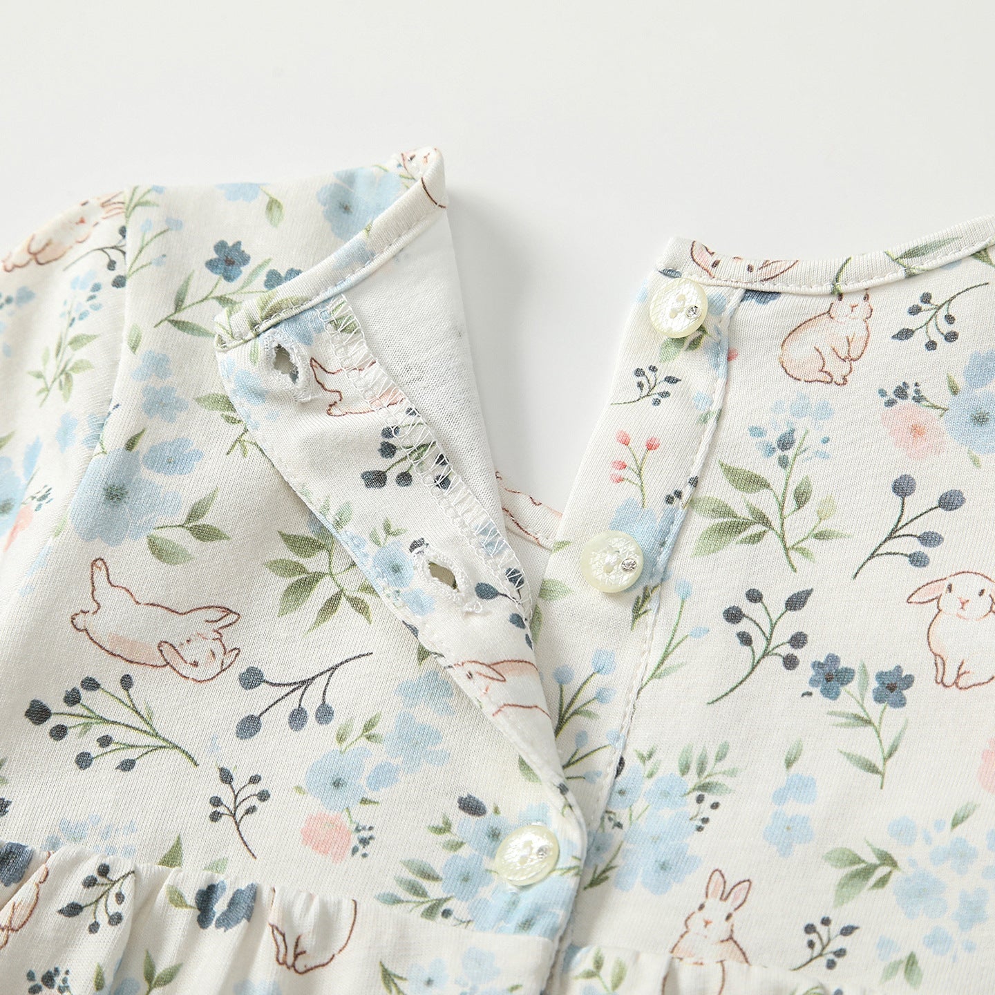 Arrival Autumn Baby Girls Floral Long Sleeves Rabbit Pattern