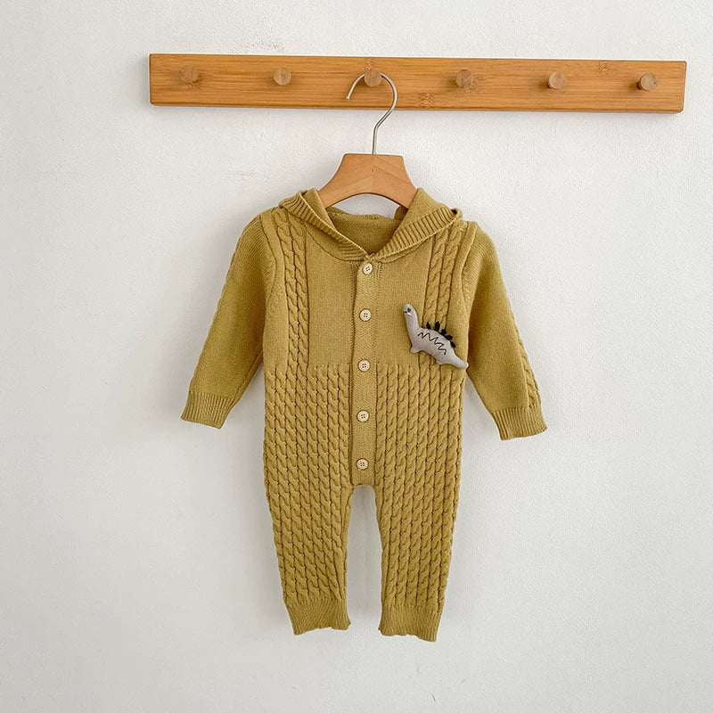 Autumn Arrival Unisex Baby’s Solid Color Geometric Jacquard and