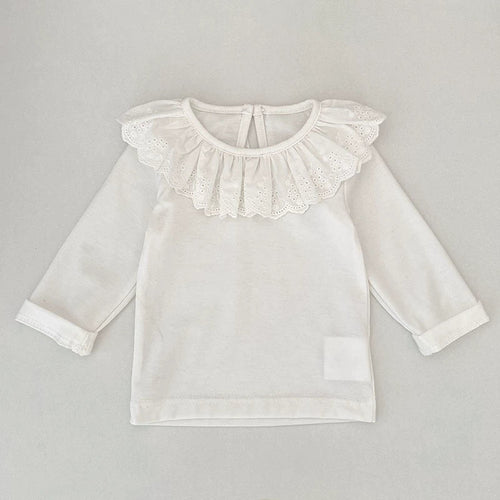 Autumn Arrival Baby Unisex Casual Thin White Long Sleeves Top with