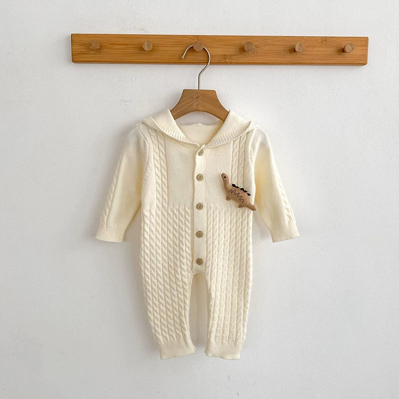 Autumn Arrival Unisex Baby’s Solid Color Geometric Jacquard and