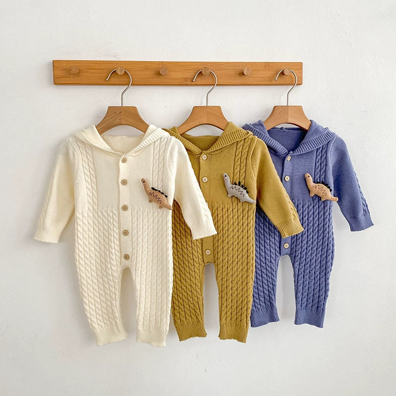 Autumn Arrival Unisex Baby’s Solid Color Geometric Jacquard and