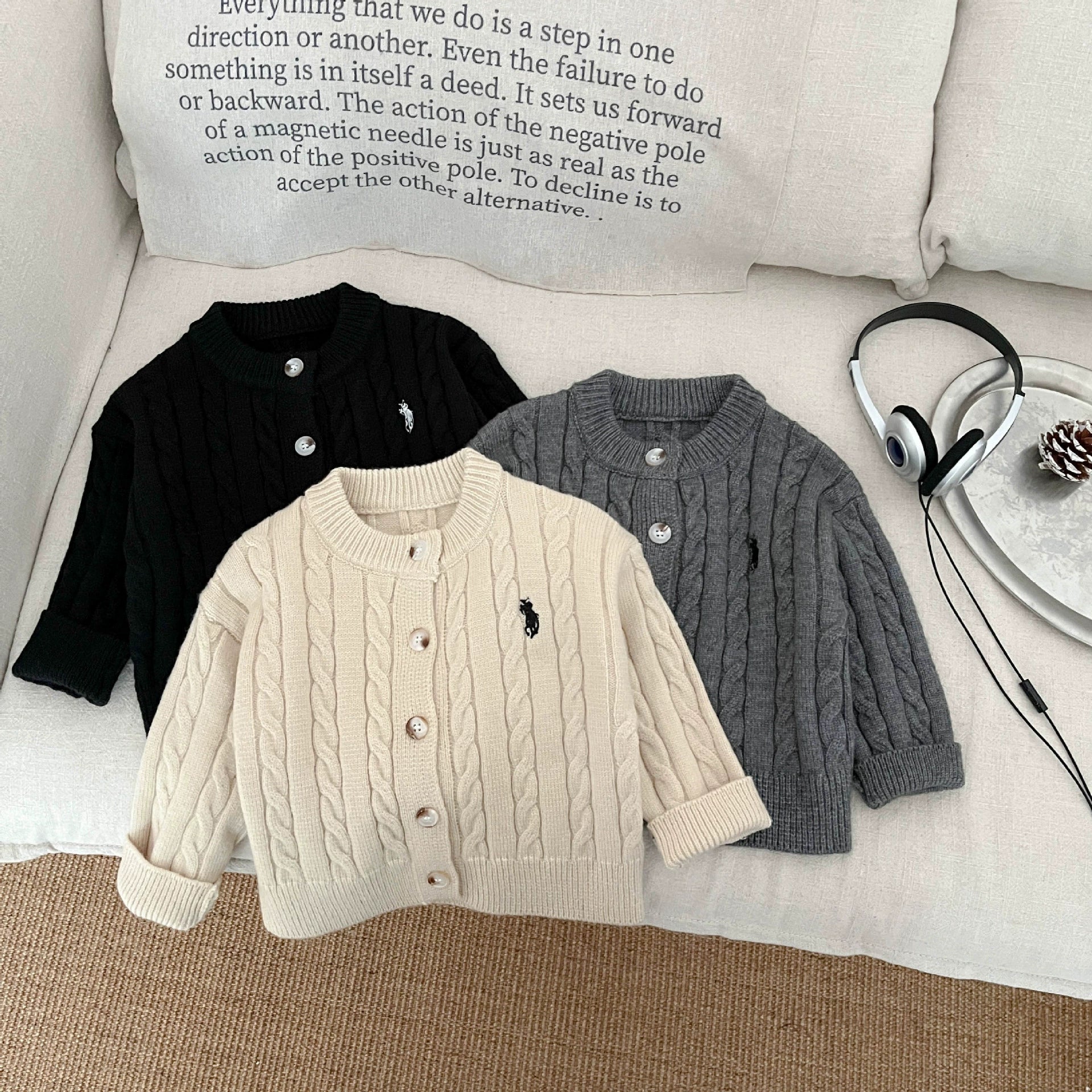 Autumn Arrival Baby Kids Unisex Comfortable Jacquard Pattern Knitted