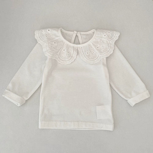 Autumn Arrival Baby Unisex Casual Thin White Long Sleeves Top with